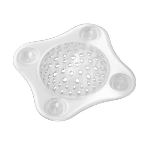 InterDesign Bathroom Shower Drain Cover, Hair Catcher - Clear