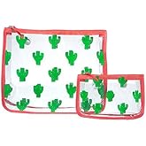 Bogg Bag Clear Designer Zipper Insert (Set of 2) Travel Organizer Storage Pop In (Cactus)