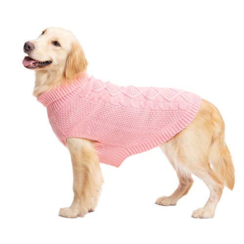 Mihachi Turtleneck Dog Sweater Winter Coat Apparel Classic Cable Knit