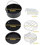 Air Fryer Accessories, 6-pieces -8 inches Premium Air Fryer Accessories Set for Gowise, Phillips, Cozyna and More Brand, Fit all 3.7QT &5.3QT &5.8QT- 8 inches