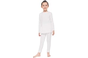 MANCYFIT Thermal Underwear Set for Girls Fleece Lined Top & Bottom Thermal Set Long Johns Undershirts Baselayer for Kids