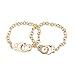 LUX ACCESSORIES Handcuff Hand Cuff Partners in Crime BFF Best Friends Matching Bracelet Set