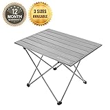 HITORHIKE Camping Tables with Aluminum Table Top Ultralight Camp Table with Carry Bag for Indoor, Outdoor, Backpacking, BBQ, Beach, Hiking, Travel, Fishing.
