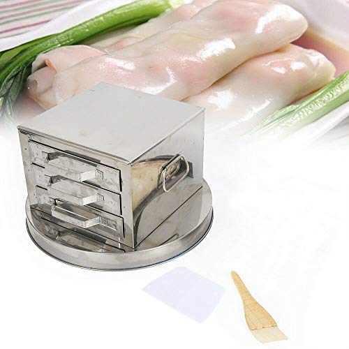 WINUS Cantonese Rice Noodle Rolls Machine, Stainless Steel 3 Tier 39cm