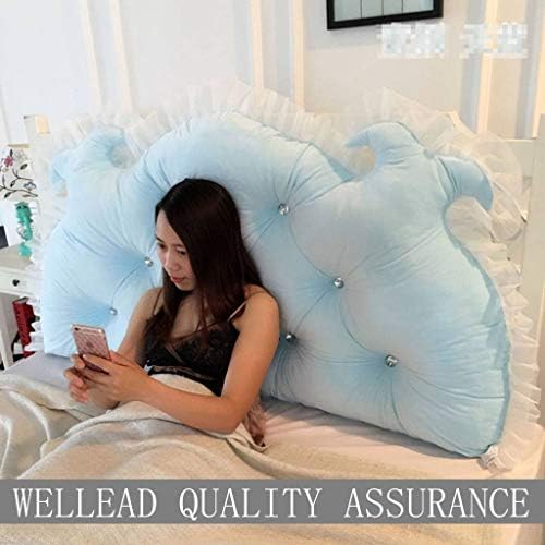 Bed Wedge Pillow Bed Backrest, Double Triangle Pillow Washable Filled Wedge Cushion for Sofa Bed, Bedroom, Living Room-V-1.0M