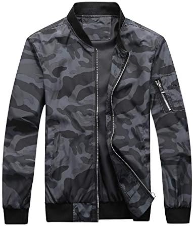 Bomber Jacket Men Camo Coat