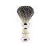 Edwin Jagger 81SB357 Simulated Pure Badger Hair Shaving Brush with Nickel Plated Collar and End Cap, Ivoryâ