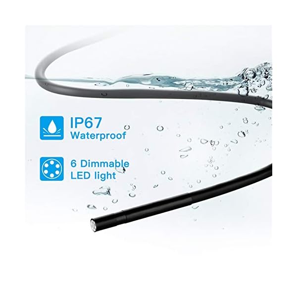 BMZGGIV Tragbar WiFi Endoskop-Kamera IP67 wasserdichte Hart Kabel Inspektionskameras 5.5mm 6 LED-Endoskop-für IOS…