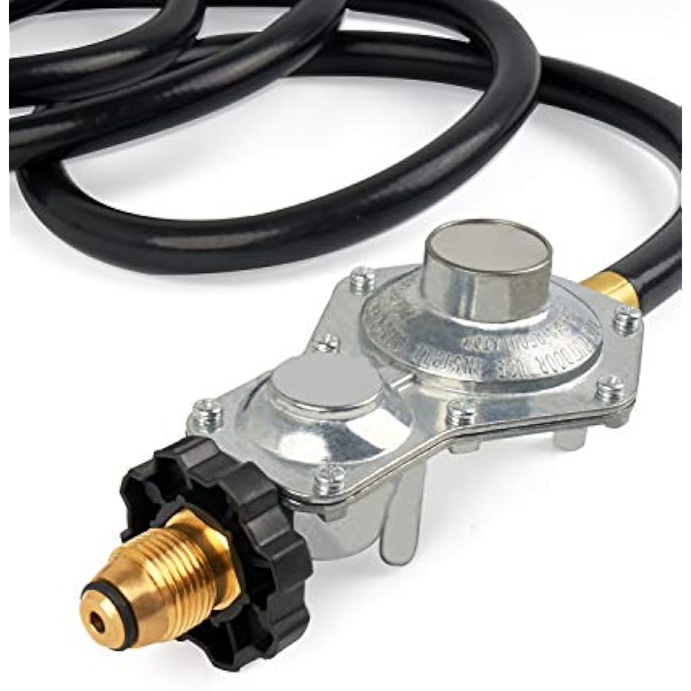 10FT Two Stage Propane Regulator Hose, RV Standard P.O.L. Connection 3