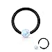 Opal Captive Bead Synthetic 316L Surgical Steel Ring (16g 5/16