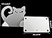 Winterworm Cute Vivid Lovely Persian Cat Nonskid Thickening Iron Metal Bookends Book Organizer for Library School Office Home Study Desk Organizer (White)