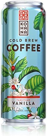Kohana Coffee Cold Brew Drink, Tahitian Vanilla, 8 Ounce (Pack of 12)