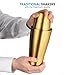 Bartender Boston Cocktail Shaker Set - Gold - Includes 28oz & 18oz Cocktail Shaker, 18/8 Durable Food-Grade Stainless-Steel Bar Shaker Set, Built with Heavy Weighted Shaker Tins For a Perfect Balance.