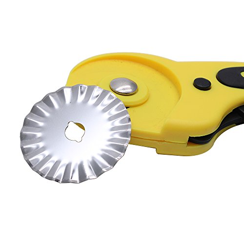 AUTOTOOLHOME 45mm Wavy Rotary Cutter 10pc Pinking Circular Refill