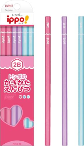 トンボ鉛筆 鉛筆 ippo! かきかたえんぴつ 2B プレーン Pink KB-KPW04-2B