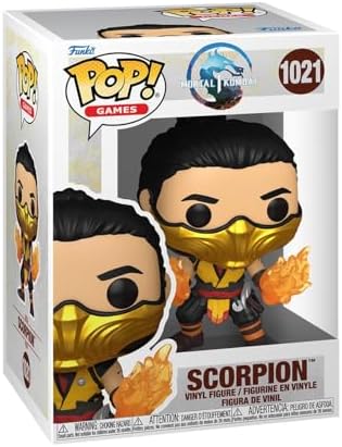 Pop! Jogos: MK1- Scorpion - Franquia de Jogos Mortal Kombat - Figura de Vinil de Coleção - Ideia de Presente - Merchandising Oficial - Brinquedos para Crianças e Adultos - Fãs de Videojogos