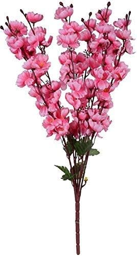 SAMRIDDHI Artificial Blossom Colourful Bunch with Wood Pot (Pink)