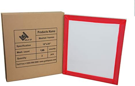 18 x 20 Inch Pre-Stretched Aluminum Silk Screen Printing Frames with 130 White Mesh (2 Pack Screens)