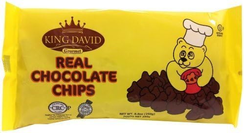 King David Kosher Non-dairy Vegan Lactose Free Dark Chocolate Chips 8.8 ounce/250grams (Pack of 4) by King David