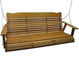 Kilmer Creek 5 Foot Cedar Porch Swing, Stained Finish, Amish Crafted, Includes Chain & Springs