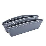 Car Seat Catcher,Topist Catch Caddy Seat Pocket Catcher Leather Auto Seat Side Slit Pocket Drop Catcher Organizer Fills Gaps between Seat & Console, 2 Pcs (Grey)