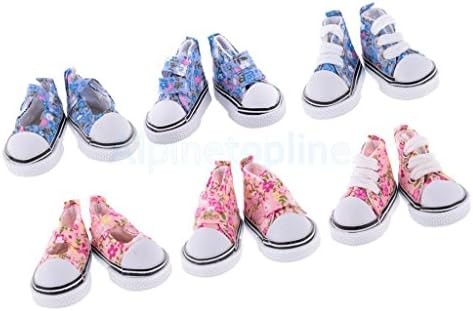 6x Ankle Strap Flat Canvas Shoes for 1/6 BJD Russian Tilda Doll Clothes Accs