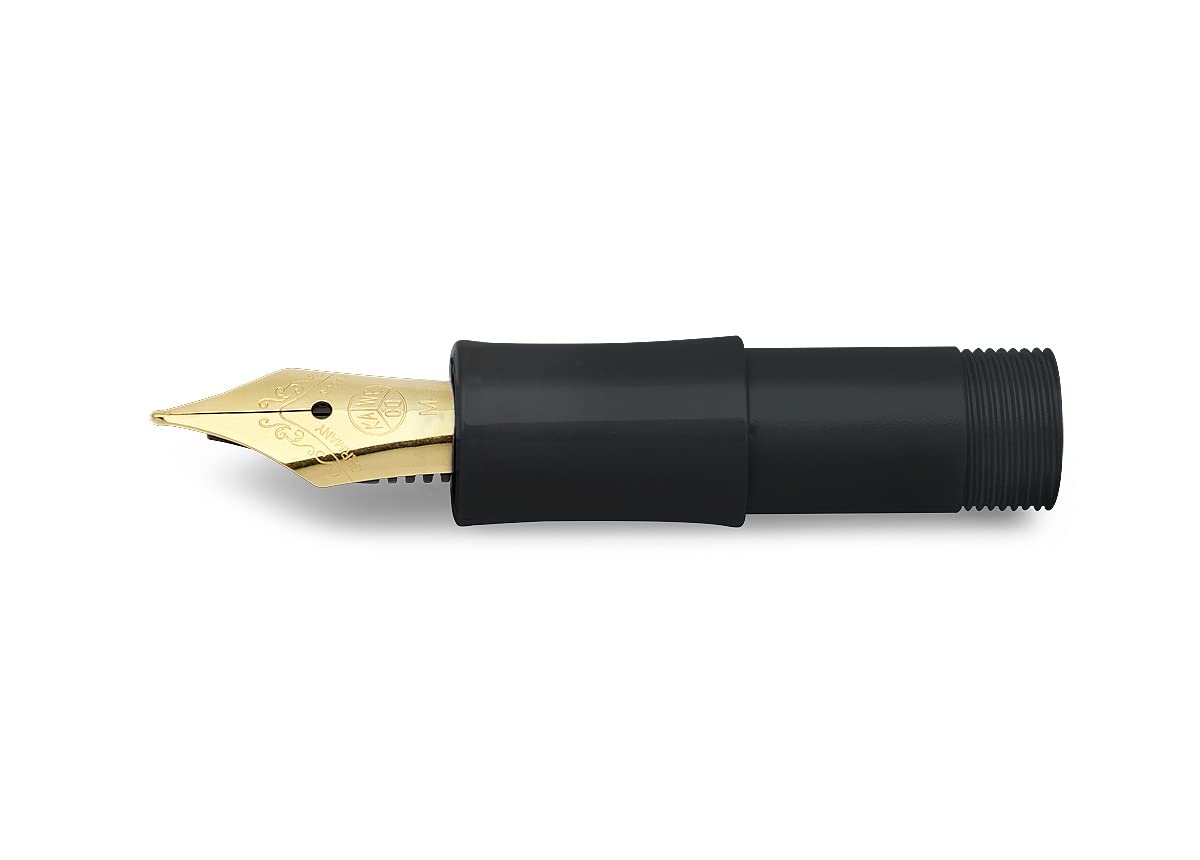 Kaweco CLASSIC SPORT Front Part Black with Gold-Plated Steel Nib I Premium Fountain Pen Replacement Nib I Exclusive Fountain Pen Stainless Steel Nib Insert I Nib: M (Medium)