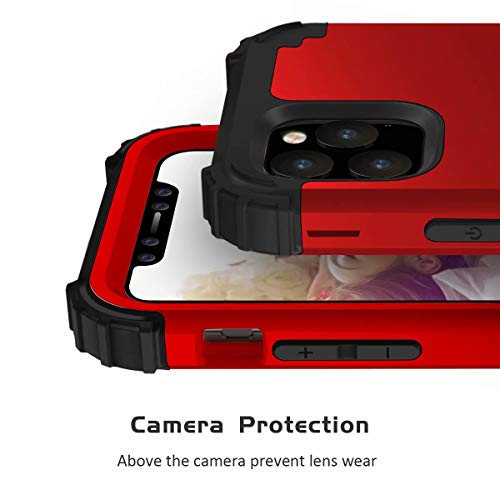 iPhone 11 Pro Max Case, Ranyi Full Body Protection Case with 4 Reinforced Corner [Supported Wireless Charging] Shock Absorbing Resilient Rubber Defender Case for 2019 6.5" iPhone 11 Pro Max (red) - Thumbnail 4