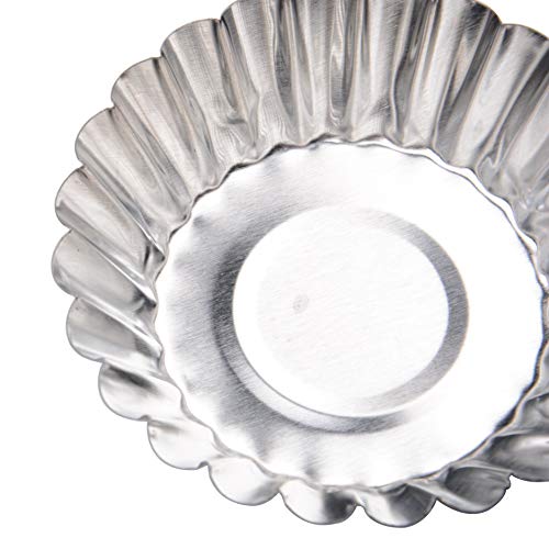 Qunqi 4Pcs 4 Inch Mini Quiche Tart Pizza Pie Pans Removable Bottom and 10Pcs Aluminum Egg Tart mold - Thumbnail 7