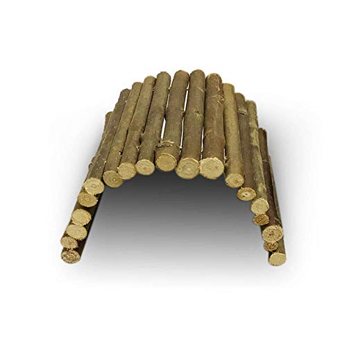 AUOKER Reptile/Snake/Lizard/Rat/Crested Gecko Hide, Hamster/Guinea Pig/Turtle/Tortoise House, 100% Nature Wooden Fence Reptile Cave Habitat Hiding Spot for Small Amphibians Reptiles Mammals - L