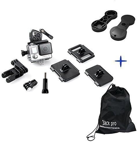 Black Pro Universal Gun/Fishing Rod/Bow Fixing Clip Mount Set Sportsman Mount + Black Pro Big Pouch +Black Pro Lanyard for Gopro Hero 3+ / 4