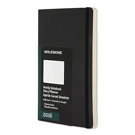 Moleskine 12 Monate Wochen-Notizkalender/Taschenkalender 2016, A5, Soft Cover, schwarz