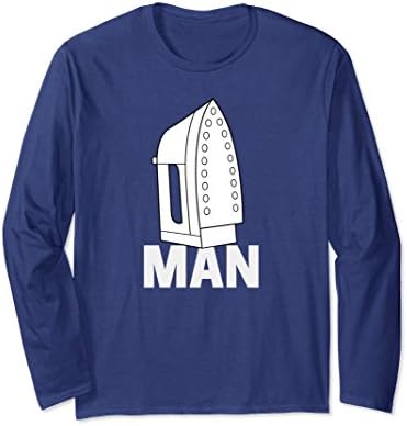 Unisex Domestic-Iron Man Funny Long Sleeve T Shirt - Novelty Shirts 2XL Navy