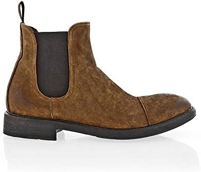 Angelo Burlinetto Men`S Camel Waxed Chelsea Boot
