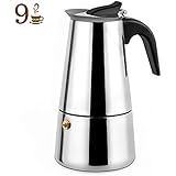 Stovetop Espresso Maker Stainless Steel Moka Pot Coffee Maker 9 Cup by YOULANDA