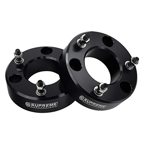 Supreme Suspensions - Front Leveling Kit for 2004-2019 Nissan Titan, 2004-2015 Nissan Armada and 2004-2010 Infiniti QX56 3" Front Lift Aircraft Billet Strut Spacers 2WD 4WD (Black)
