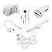 Fenzer 7 pc White Bundle Kit for Samsung GT-i9152 Galaxy Mega 6.3 i200 Code Travel Car Wall Charger USB Data Sync Cable