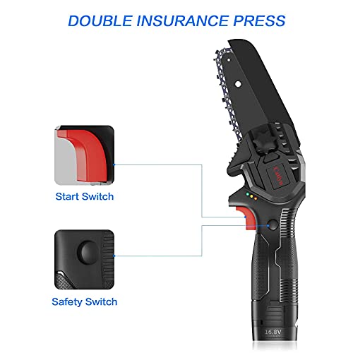 Mini Chainsaw Cordless, 4-inch Electric Portable Chainsaw with 2pcs Lithium Batteries Pruning Shears Chainsaw, One-hand… - Image 7