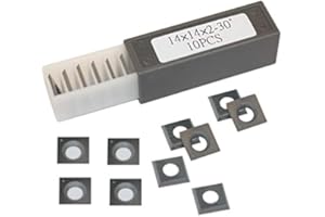 JTEX 14mm Carbide Square Cutter Insert, 14x14x2mm, 30 Degree, 4 Sided, 10 Pack