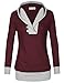 Red hoodie,Timeson Womens Long Sleeve Shawl Collar Sport 2-in-1 Knitted Panel Hooded Casual Tunic Sweatshirt X-Large Red