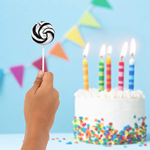 Black and White Swirl Lollipops - 12 Suckers