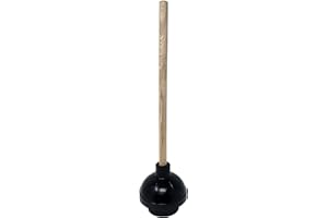 LAVOHOME Premium Bathroom Toilet Plunger Suction Cup with Long Wooden Handle Fix Clogged Toilets - Large 6.5" for Efficient Suction