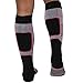 Snowboard Socks - Comfortable Warm Outdoor Socks for Skiing and Snowboarding - Warm Board Socks, Ski Socks for Men and Women (Black-White-Neon Pink, Small)