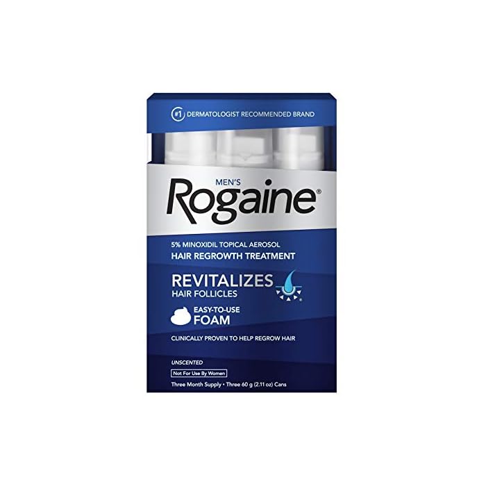 Men's Rogaine 5% Minoxidil Foam for Hair Loss and Hair Regrowth, Topical Treatment for Thinning Hair, 3-Month Supply, 2…