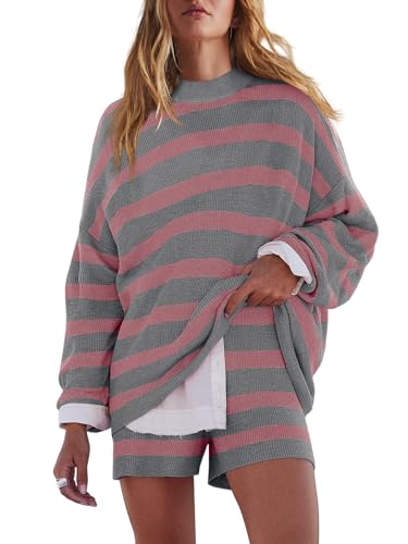 LAMISSCHE Womens Oversized Striped Lounge Sets Matching 2 Piece Sweater Set at Amazon