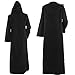 Allten Men's Costume Halloween Black Tunic Hooded Robe Cloak