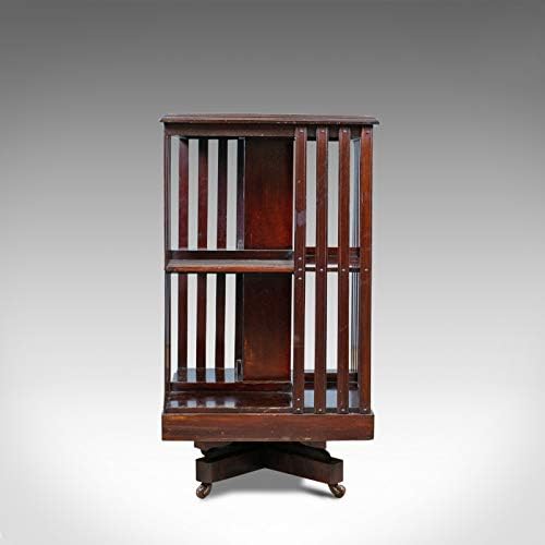 London Fine Antiques Antique Revolving Bookcase, English, Edwardian, Walnut, Bookshelf, Circa 1910