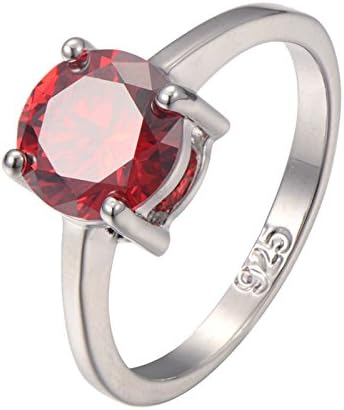Garnet 925 Sterling Silver Filled Filled Ring PR19 Size J 1/2 to X 1/2