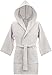 Kid's Hooded Waffle 100% Turkish Cotton Bathrobe (Small/Medium, White)