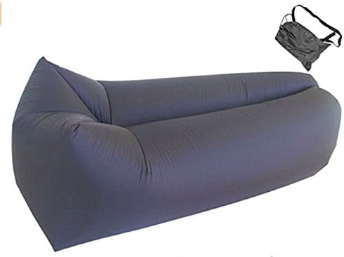 Inflatable Square Shape Lounger Wind Breezy Couch Windbed Cloud Air Chair Sofa Bed Lazy Bag Been Sleeping Sand Beach Laybag Blow Up Original Lamzac Fast Hangout Outdoor Lounge Adults Kids (Gray)